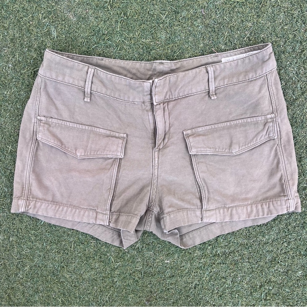 Rag & Bone Tan Cargo Shorts Mid-Length Cotton Blend